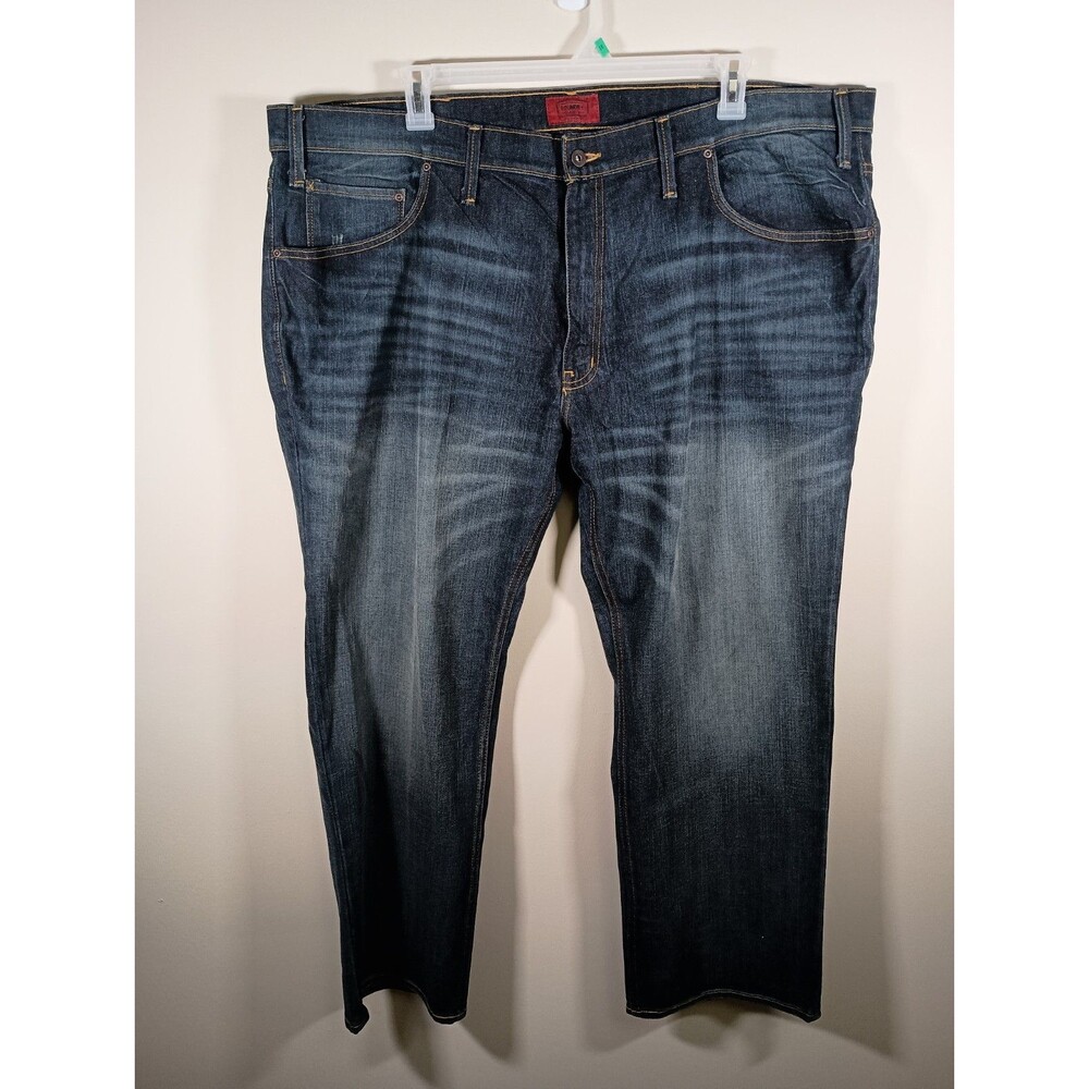 Foundry Supply Mens Jeans Dark Wash Straight Leg Athletic Fit Big Denim 48 x 29